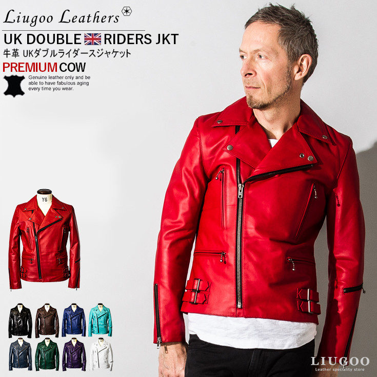9,504円Liugoo Leathers牛革UKライダースジャケット ブラック サイズL
